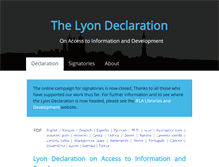 Tablet Screenshot of lyondeclaration.org
